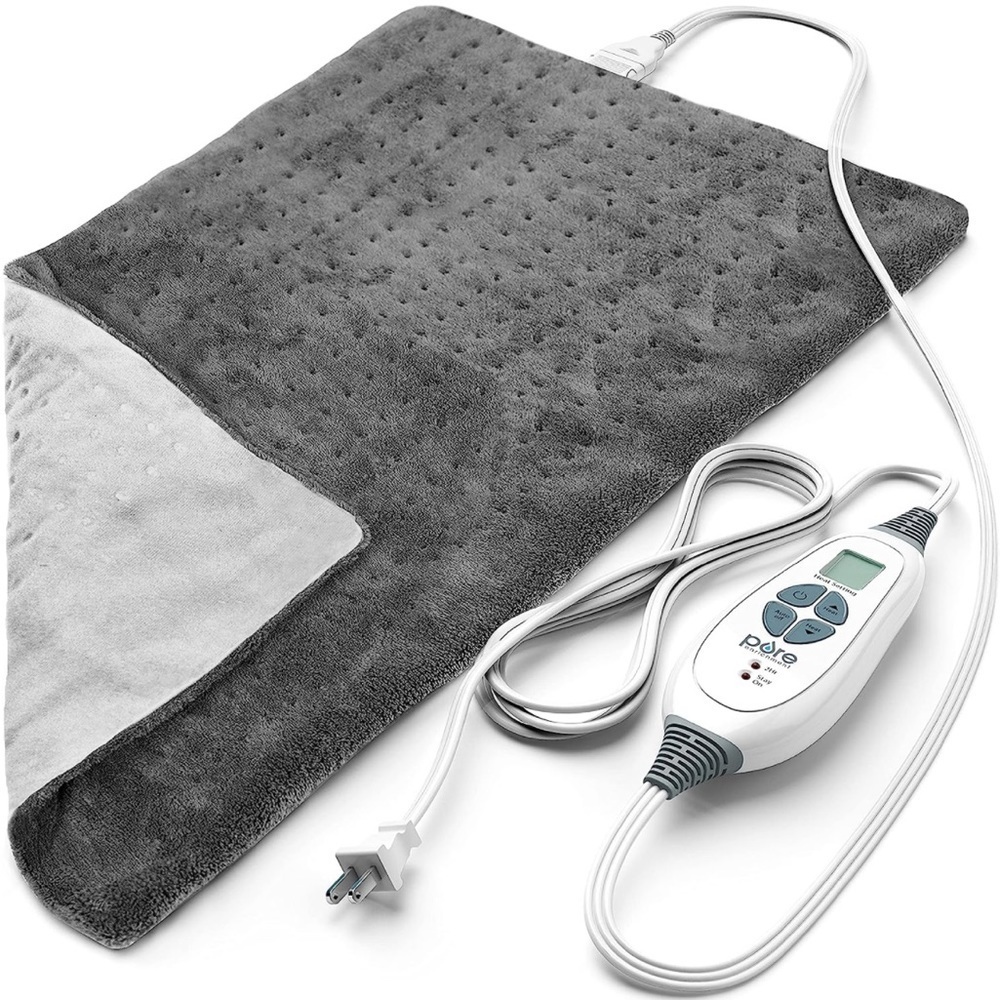 New Pure Enrichment Pure Relief XL King Size Heating Pad Gray Colored
